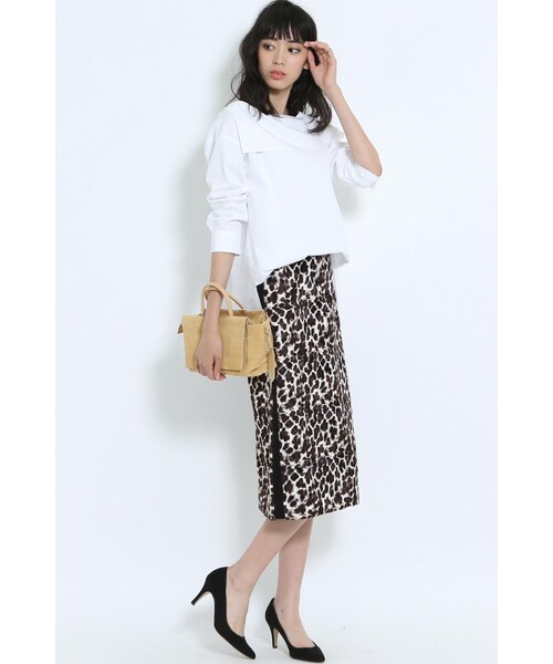 Droite lautreamont(ドロワットロートレアモン)の「【先行予約】パイピングレオパードスカート(スカート・レディース・キャメル系・M)」の8枚目の写真