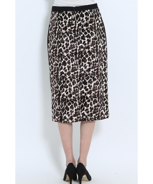 Droite lautreamont(ドロワットロートレアモン)の「【先行予約】パイピングレオパードスカート(スカート・レディース・キャメル系・M)」の4枚目の写真