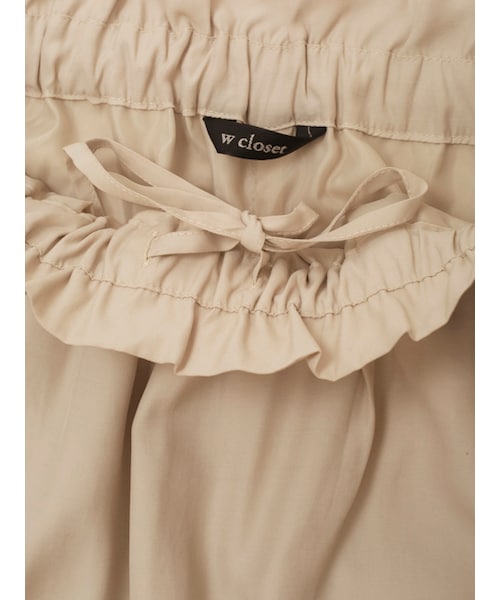 w closet(ダブルクローゼット)の「裾レース付きサテンパンツ(パンツ・レディース・Lグレー/ボルドー/ブラック・FREE)」の8枚目の写真