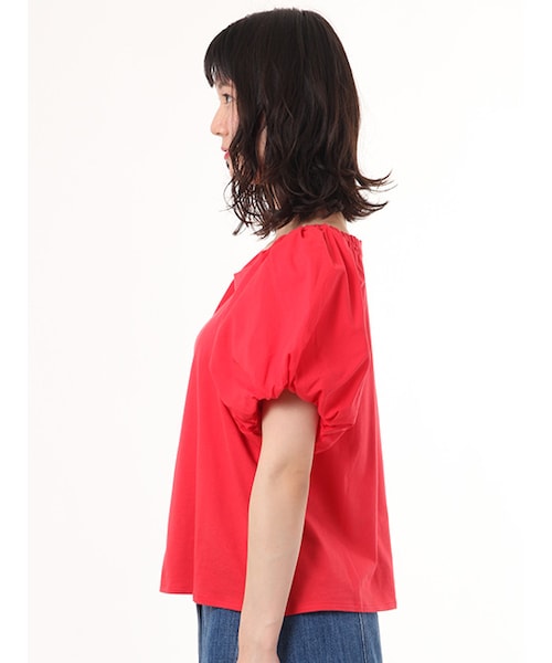 w closet（ダブルクローゼット）の「異素材ボリューム袖プルオーバー（トップス・レディース・オフホワイト/Sグレー/レッド/チャコール・FREE）」の6枚目の写真