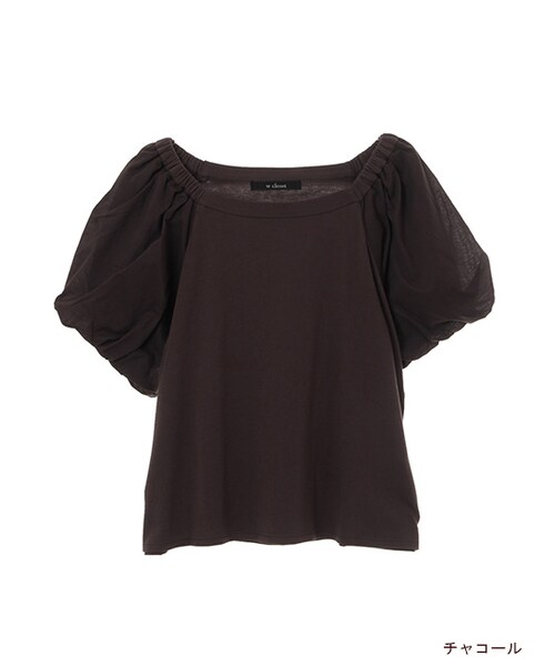 w closet（ダブルクローゼット）の「異素材ボリューム袖プルオーバー（トップス・レディース・オフホワイト/Sグレー/レッド/チャコール・FREE）」の3枚目の写真