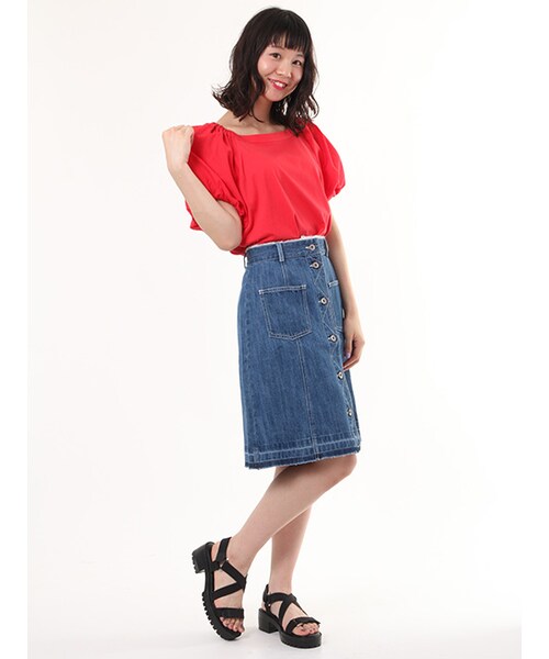 w closet（ダブルクローゼット）の「異素材ボリューム袖プルオーバー（トップス・レディース・オフホワイト/Sグレー/レッド/チャコール・FREE）」の12枚目の写真