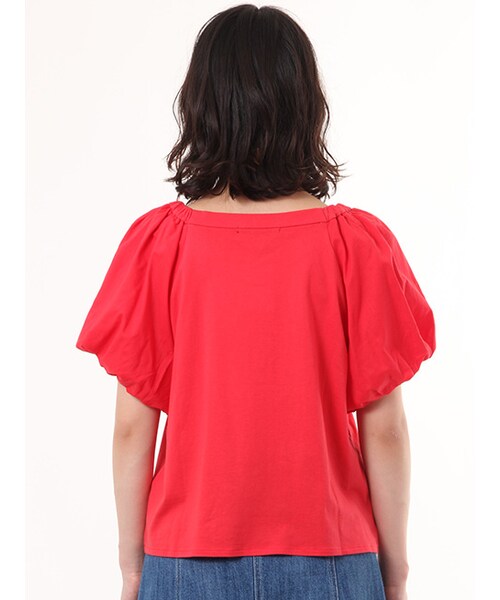 w closet（ダブルクローゼット）の「異素材ボリューム袖プルオーバー（トップス・レディース・オフホワイト/Sグレー/レッド/チャコール・FREE）」の7枚目の写真