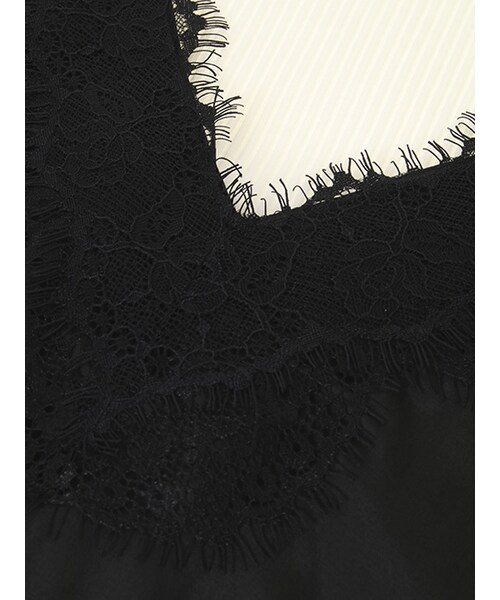 w closet（ダブルクローゼット）の「レース付きキャミ×インナーセット（トップス・レディース・オレンジ×Sグレー/スミクロ×ブラック/ブラック×オフホワイト・FREE）」の10枚目の写真