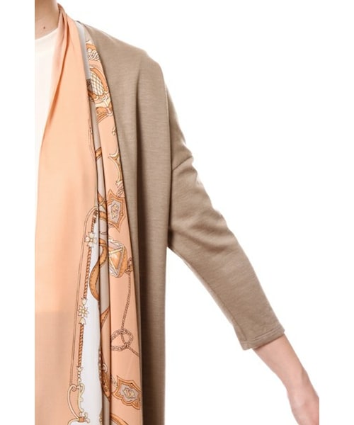 ☆新品☆GRACE CONTINENTAL・スカーフ切替ロングカーディガン GRACE CONTINENTAL（グレースコンチネンタル）の「スカーフプリント
