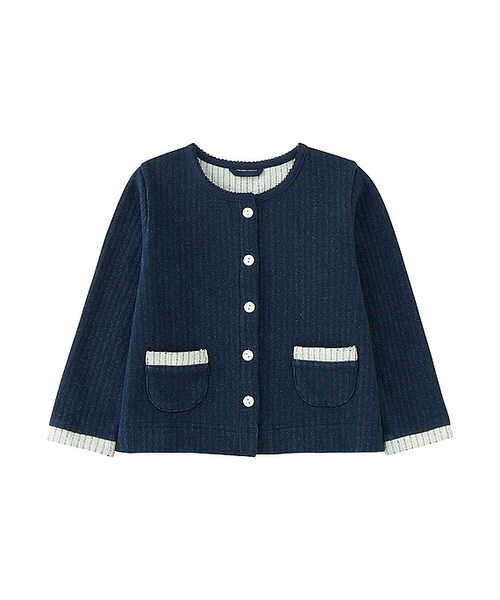UNIQLO（ユニクロ）の「カットソーカーディガン（長袖）（その他トップス・キッズ・RED 15/NAVY 69/GRAY 03・100/80/90）」の3枚目の写真