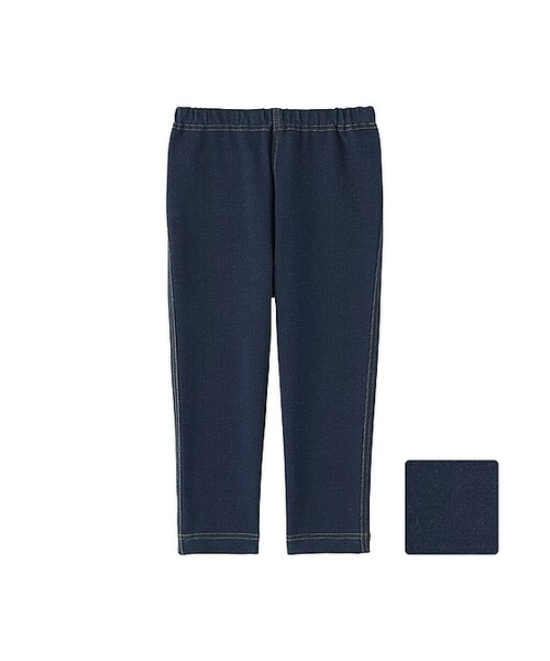 UNIQLO（ユニクロ）の「レギンス（デニム・10分丈）（その他ベビー用品・キッズ・BLACK 09/NAVY 69・90/100/80）」の2枚目の写真