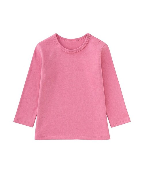 UNIQLO（ユニクロ）の「BABY クルーネックT（無地・長袖）（その他トップス・キッズ・GRAY 03/NAVY 69/BLACK 09/WHITE 00/PINK 12/OLIVE 57・80/90/100）」の6枚目の写真
