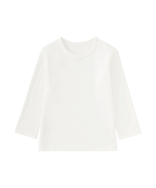 UNIQLO（ユニクロ）の「BABY クルーネックT（無地・長袖）（その他トップス・キッズ・GRAY 03/NAVY 69/BLACK 09/WHITE 00/PINK 12/OLIVE 57・80/90/100）」の2枚目の写真