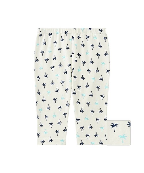 UNIQLO（ユニクロ）の「レギンス（ヤシノキ・7分丈）（その他ベビー用品・キッズ・GRAY 04/OFF WHITE 01・80/90/100）」の2枚目の写真