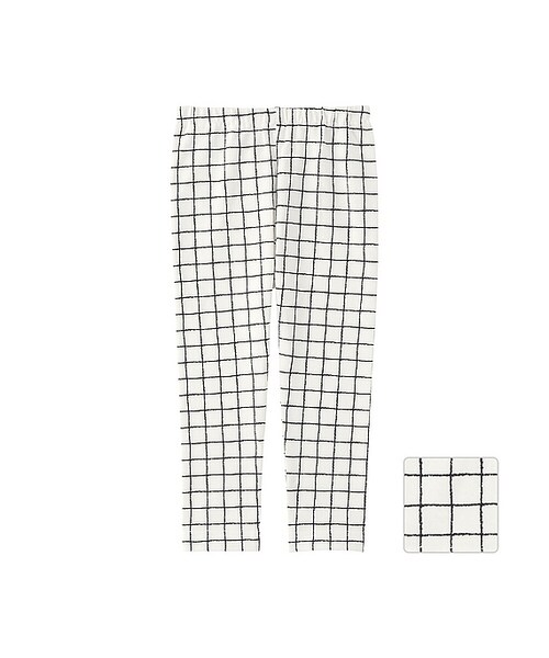 UNIQLO（ユニクロ）の「レギンス（チェック・10分丈）（その他ベビー用品・キッズ・GRAY 06/WHITE 00・100/80/90）」の2枚目の写真