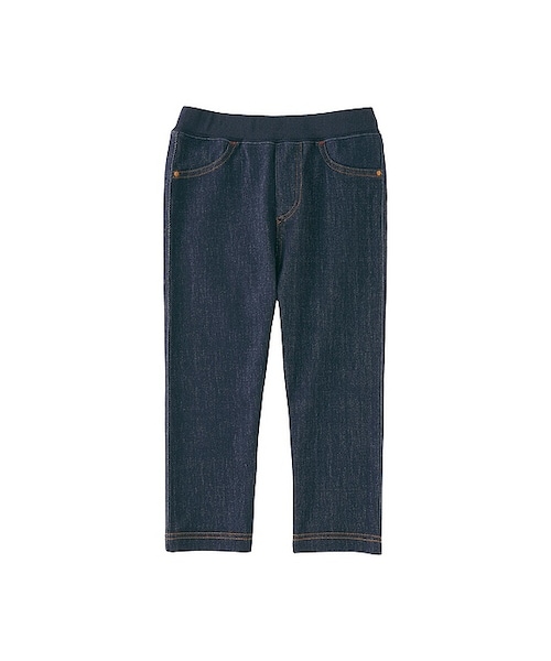 UNIQLO（ユニクロ）の「カットソーパンツ（デニム）（その他ベビー用品・キッズ・BLUE 63/OFF WHITE 01/NAVY 69・80/100/90）」の3枚目の写真