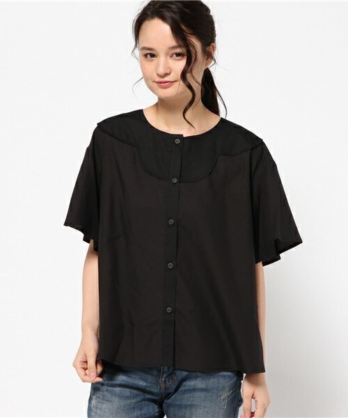 FRAPBOIS（フラボア）の「オーク（シャツ/ブラウス・レディース・オフホワイト/ブラック・0/1）」の2枚目の写真