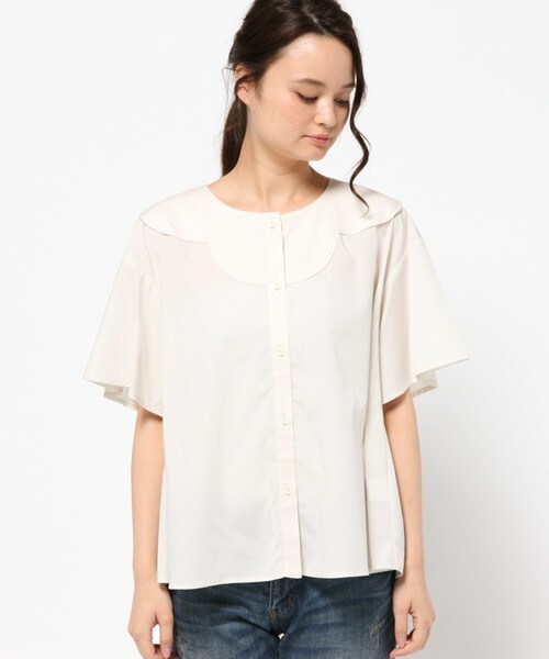 FRAPBOIS（フラボア）の「オーク（シャツ/ブラウス・レディース・オフホワイト/ブラック・0/1）」の3枚目の写真