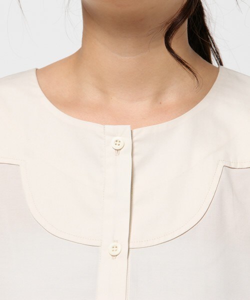 FRAPBOIS（フラボア）の「オーク（シャツ/ブラウス・レディース・オフホワイト/ブラック・0/1）」の6枚目の写真