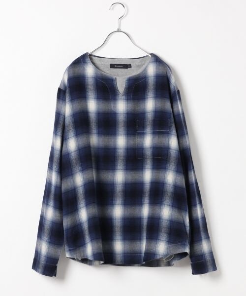 RAGEBLUE（レイジブルー）の「キーネックプルオーバーシャツ（トップス・レッド系/ブラウン系/ネイビー系・M/L）」の3枚目の写真