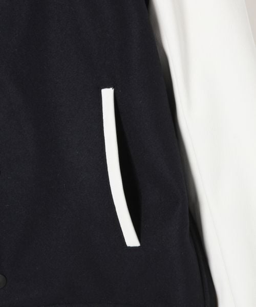 RAGEBLUE（レイジブルー）の「＜メリノウール使用＞スタジャン（ジャケット/アウター・ブラック/ネイビー・S/M/L）」の7枚目の写真