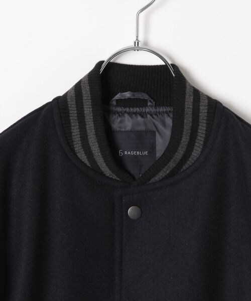 RAGEBLUE（レイジブルー）の「＜メリノウール使用＞スタジャン（ジャケット/アウター・ブラック/ネイビー・S/M/L）」の4枚目の写真