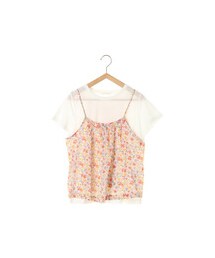 ehka sopo | 柄ビスチェ付Tシャツ(トップス)