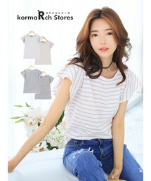 KORMARCH | リブ肩フリルノースリTシャツ(Tシャツ/カットソー)