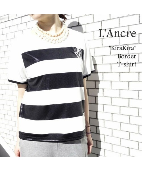 L'Ancre(アンカー)の「アンカー キラキラボーダーTシャツ(Tシャツ/カットソー・レディース・ボーダー・38(M))」の1枚目の写真