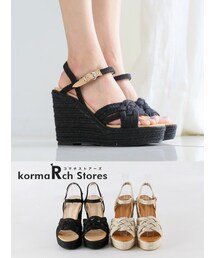 KORMARCH | ナチュラルクロスウエッジサンダル(サンダル)