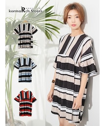 KORMARCH | ワイドストライプワンピース(ワンピース)