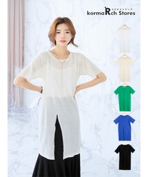 KORMARCH | スリット入りロングTシャツ(Tシャツ/カットソー)