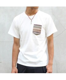 Cuirs | ネイティブ柄ポケット切り替えTシャツ(Tシャツ/カットソー)