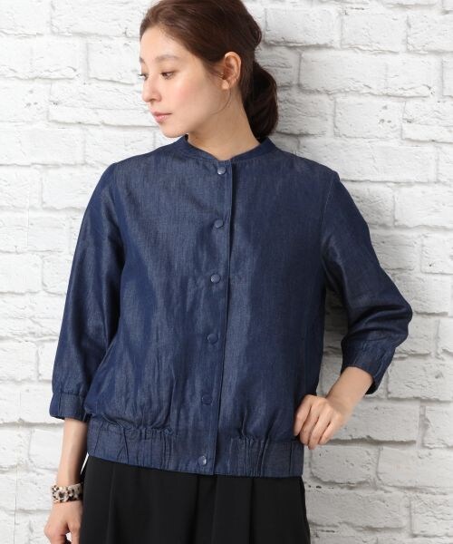 LEPSIM（レプシィム）の「スタンドネックブルゾン（ジャケット/アウター・カーキ/ブルー・M/L）」の6枚目の写真