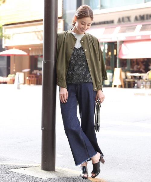 LEPSIM（レプシィム）の「スタンドネックブルゾン（ジャケット/アウター・カーキ/ブルー・M/L）」の3枚目の写真