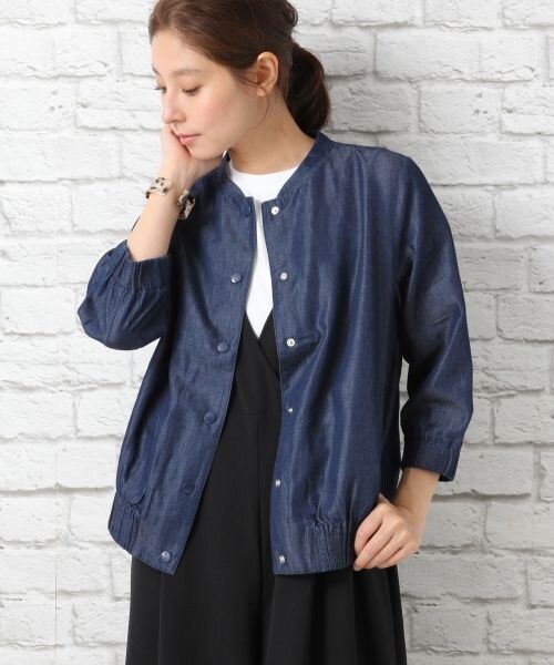 LEPSIM（レプシィム）の「スタンドネックブルゾン（ジャケット/アウター・カーキ/ブルー・M/L）」の5枚目の写真