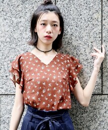 LOWRYS FARM | ＰソデフリルＶネックプルオーバー(トップス)