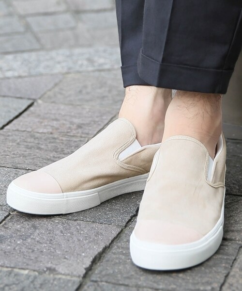 RAGEBLUE（レイジブルー）の「キャップトゥスリッポンスニーカー（シューズ・ブラック/グレー/ベージュ/ブラウン・M(26~27)/L(27~28)）」の4枚目の写真