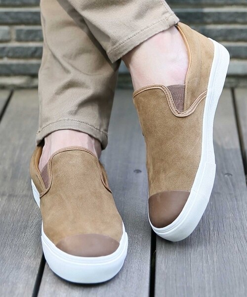 RAGEBLUE（レイジブルー）の「キャップトゥスリッポンスニーカー（シューズ・ブラック/グレー/ベージュ/ブラウン・M(26~27)/L(27~28)）」の3枚目の写真