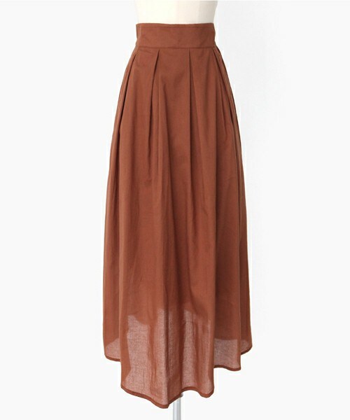 DHOLIC(ディーホリック)の「ディープタックフレアミディスカート(スカート・レディース・マスタード/グリーン/ブラウン/ブラック・FREE)」の3枚目の写真