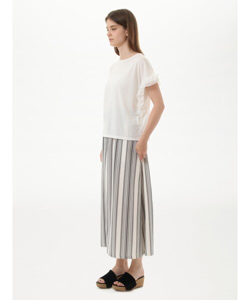 koe（コエ）の「・袖口ギャザーブラウス（トップス・レディース・オフホワイト/杢ライトグレー/ブラック/ネイビー・S/M/L）」の6枚目の写真