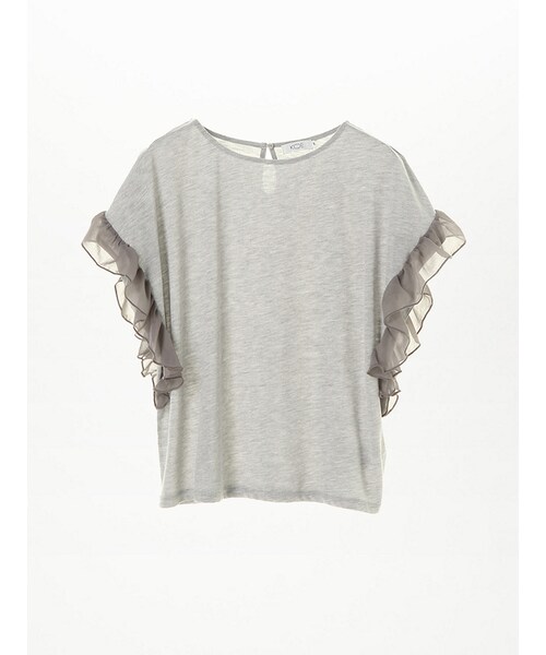 koe（コエ）の「・袖口ギャザーブラウス（トップス・レディース・オフホワイト/杢ライトグレー/ブラック/ネイビー・S/M/L）」の3枚目の写真