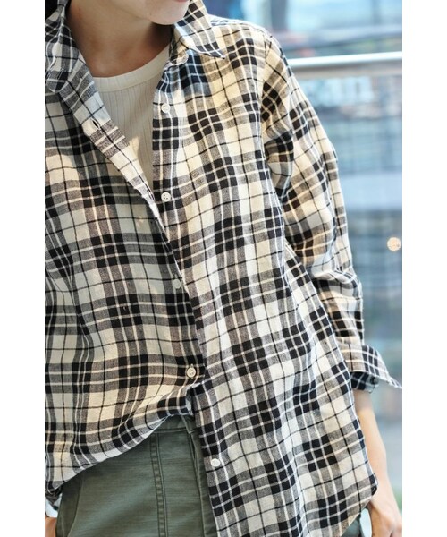 IENA（イエナ）の「フレンチリネンチェック シャツ◇（）」 - WEAR