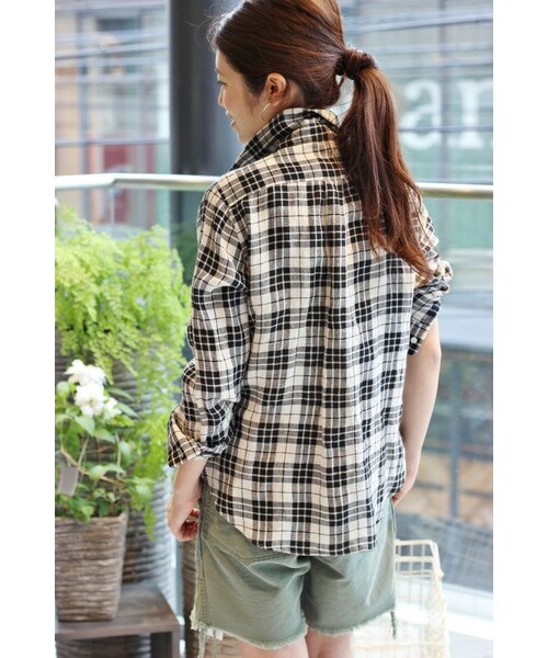IENA（イエナ）の「フレンチリネンチェック シャツ◇（）」 - WEAR