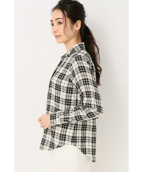 IENA（イエナ）の「フレンチリネンチェック シャツ◇（）」 - WEAR
