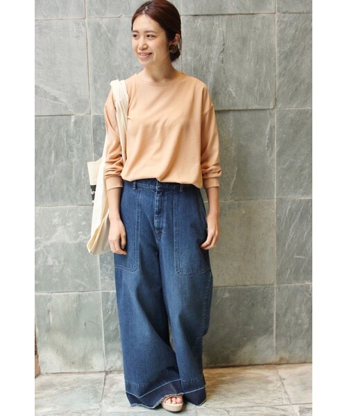 IENA(イエナ)の「《追加2》カットオフワイドデニムパンツ◆(パンツ・ブルー A・34/36/38/40)」の13枚目の写真