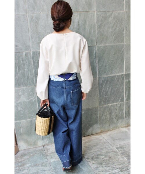 IENA(イエナ)の「《追加2》カットオフワイドデニムパンツ◆(パンツ・ブルー A・34/36/38/40)」の21枚目の写真