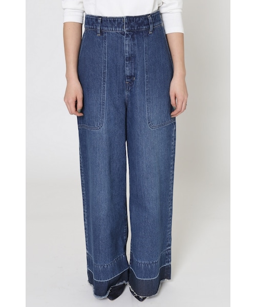 IENA(イエナ)の「《追加2》カットオフワイドデニムパンツ◆(パンツ・ブルー A・34/36/38/40)」の4枚目の写真