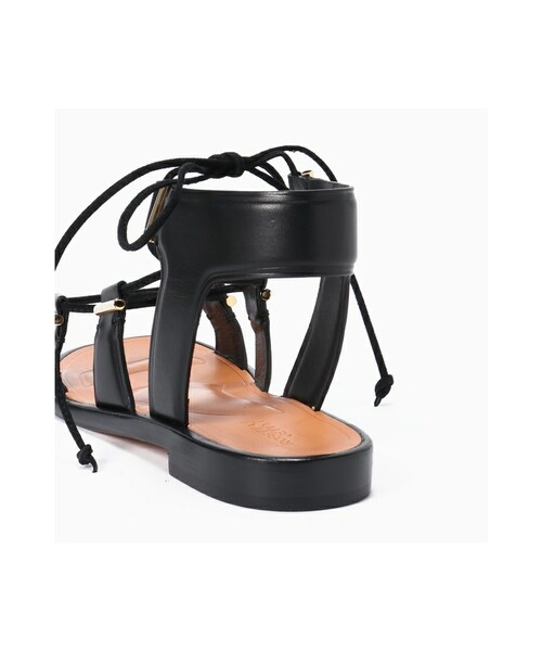【ROSETTA GETTY】 BLACK FLAT レースアップ サンダル ROSETTA GETTY】 BLACK FLAT レースアップ サンダル