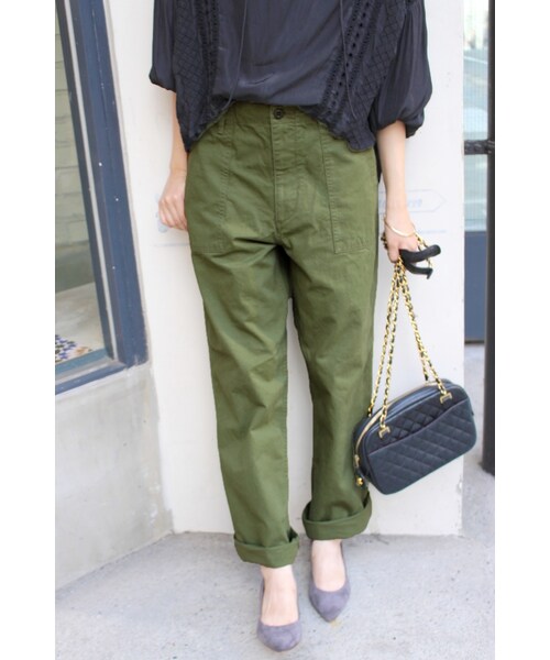 SLOBE IENA（スローブイエナ）の「《予約》ベイカーツイルストレートパンツ◆（パンツ・キャメル/カーキ・36/38/40）」の21枚目の写真
