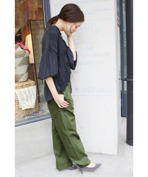 SLOBE IENA（スローブイエナ）の「《予約》ベイカーツイルストレートパンツ◆（パンツ・キャメル/カーキ・36/38/40）」の22枚目の写真