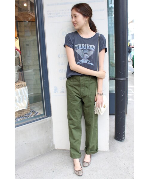 SLOBE IENA（スローブイエナ）の「《予約》ベイカーツイルストレートパンツ◆（パンツ・キャメル/カーキ・36/38/40）」の6枚目の写真