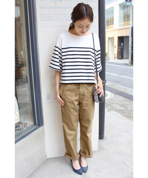 SLOBE IENA（スローブイエナ）の「《予約》ベイカーツイルストレートパンツ◆（パンツ・キャメル/カーキ・36/38/40）」の3枚目の写真