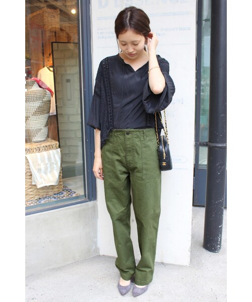 SLOBE IENA（スローブイエナ）の「《予約》ベイカーツイルストレートパンツ◆（パンツ・キャメル/カーキ・36/38/40）」の4枚目の写真